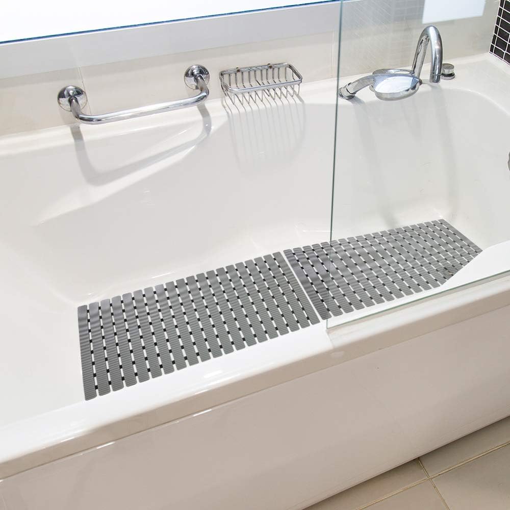 27.5 x15.7 Inch BEMISO Shower Mat Non Slip Bathtub Mat with Suction Cups and Drain Holes Bath Mat for Tub & Shower.Easy