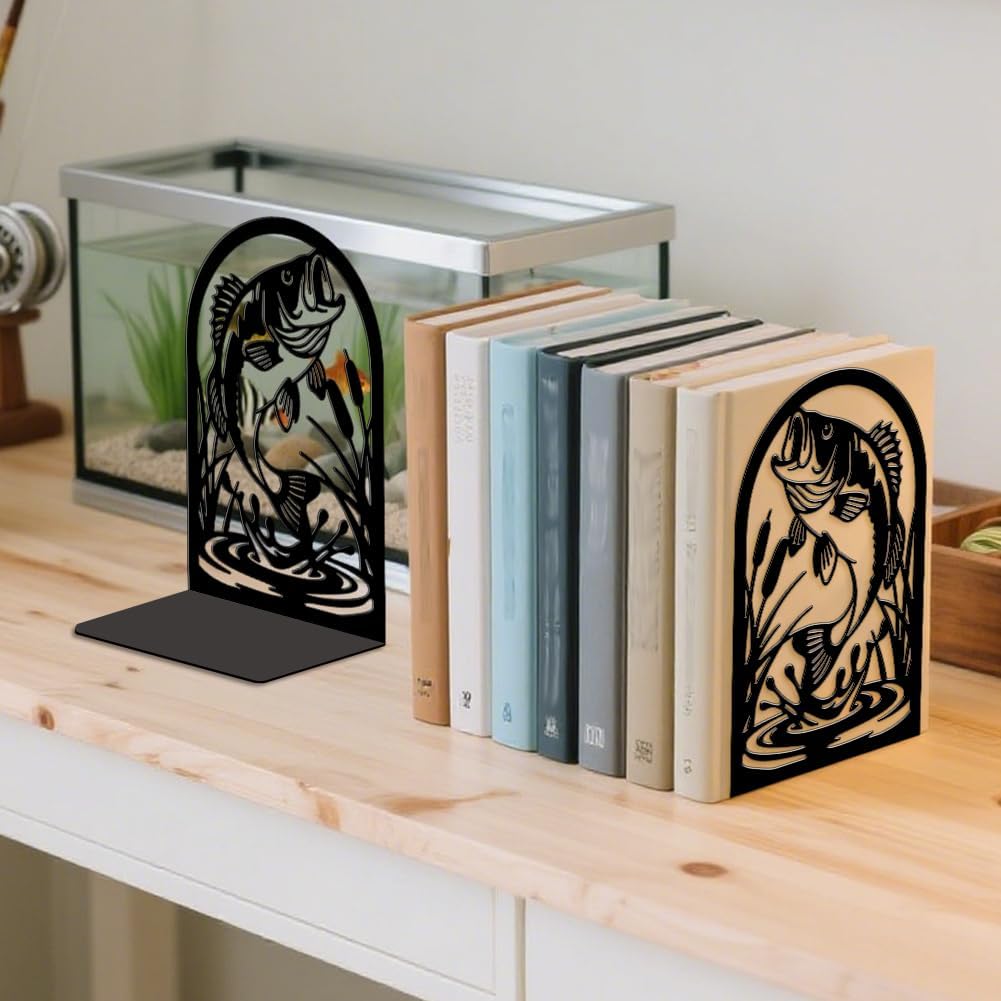 5.3"x4.3"x7.9" 1 Peacoblue Metal Bookends for Shelves, Modern Decorative Heavy Duty Study Book Ends Stoppers