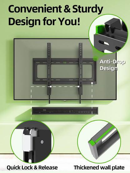 USX MOUNT Full Motion TV Wall Mount - Fits 32-70 Inch TVs Up to 99 lbs | Low Profile Tilt Design