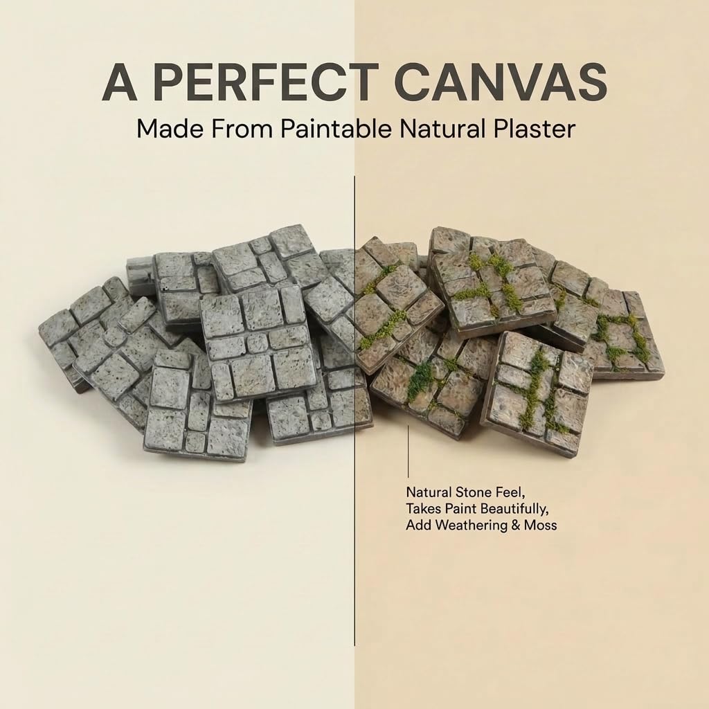 Dollhouse Flooring, Miniature Pavement Bricks, 1/12 Scale Accessories, Mini Bricks for Landscaping, 50pcs, REDUCIO!