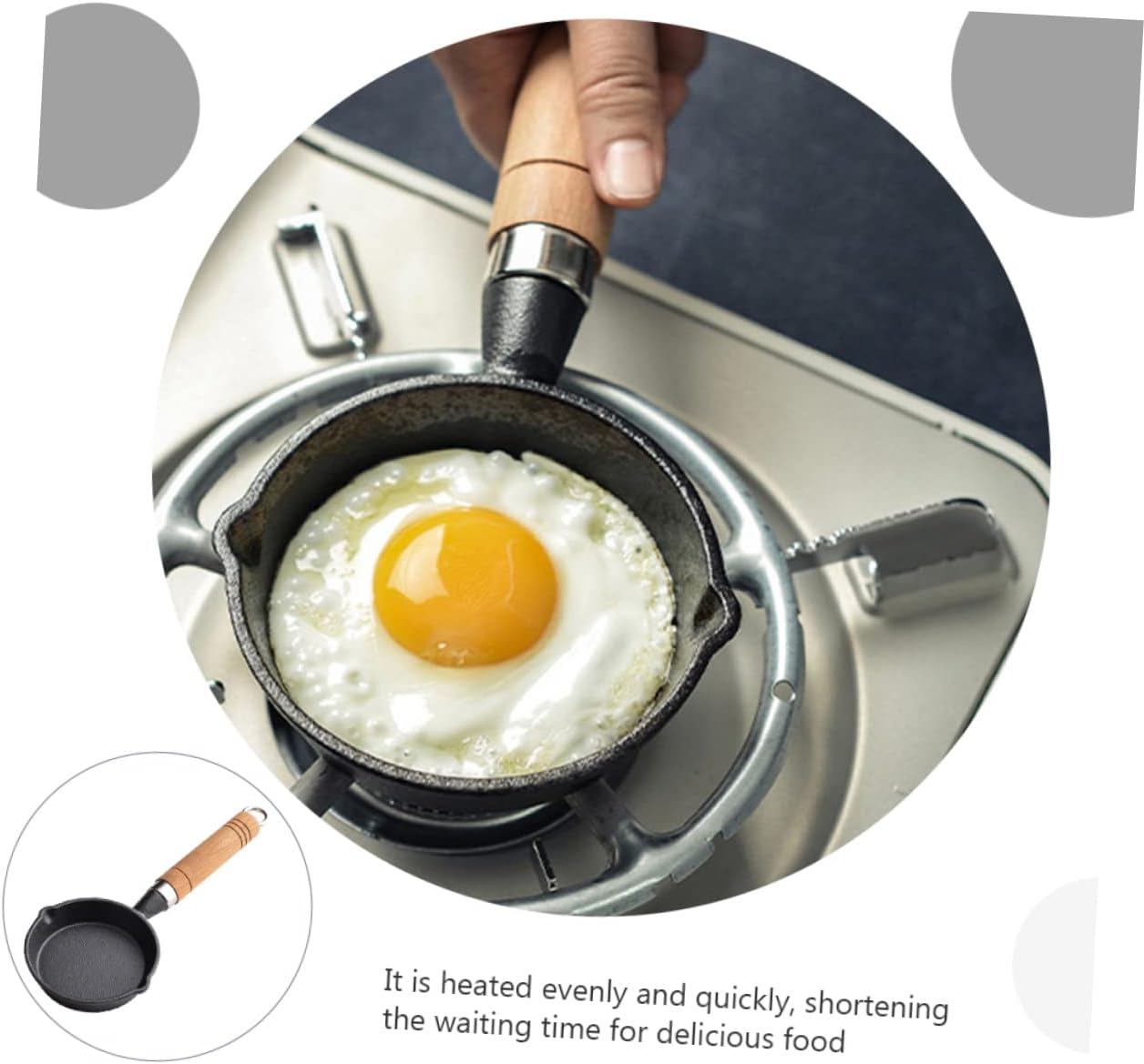HOMSFOU Mini Omelet Pan, Non Stick Marble Frying Pan for Cooking Eggs, Small Nonstick Earth Cookware