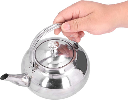 Stainless Steel Teapot, 5.5inch Coffee Pot with Tea Strainer for Home Restaurant