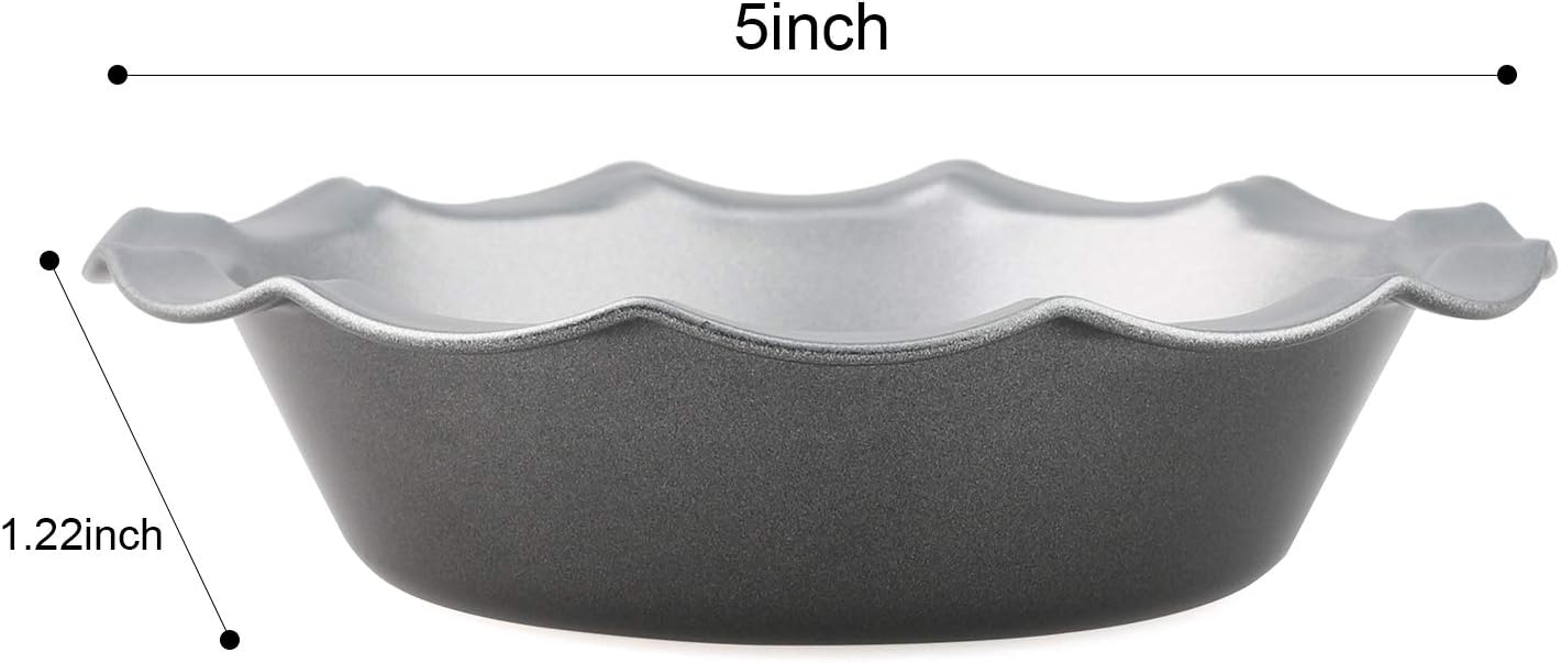 Mini Pie Pans Set, 4 Small Nonstick Round Pie Tins for Baking