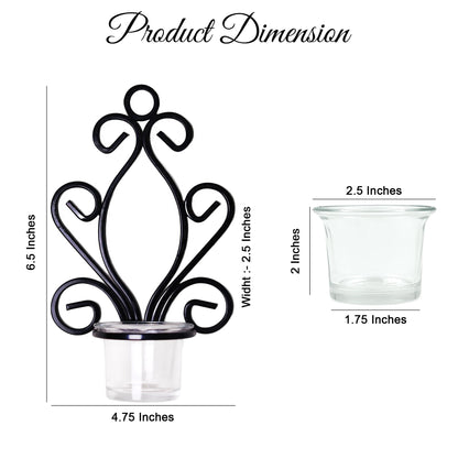 Hosley Iron Angel Wall Sconce Set - 7.68" Tea Light Candle Holders Pair of Decorative Iron Sconces for Home Decor Angel Wing Design Set of 2