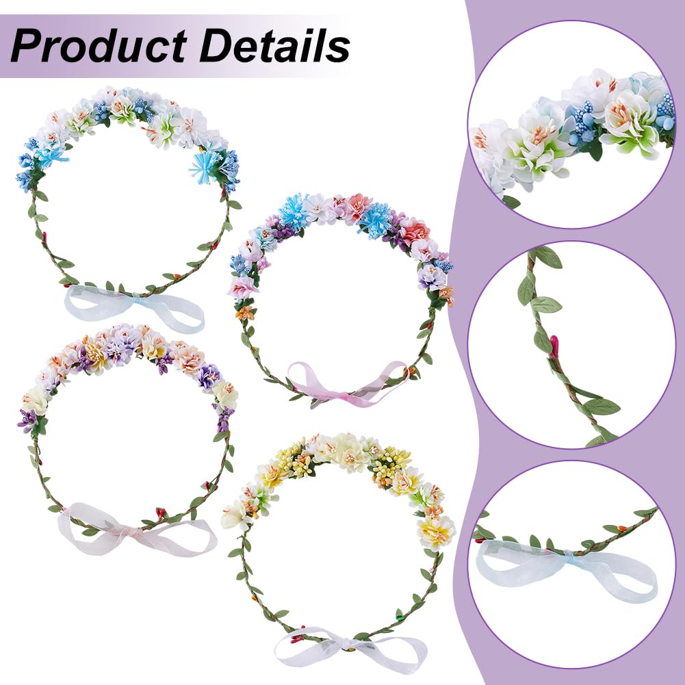 ACRNIGHEET Make Your Own Flower Crown Crafting Kit, Plum Blossom Series Flower Crown Kit, Can Make 16 Sets Wreath Headband and Bracelet Craft Kit, DIY Floral Crown Creative Gifts for Princess
