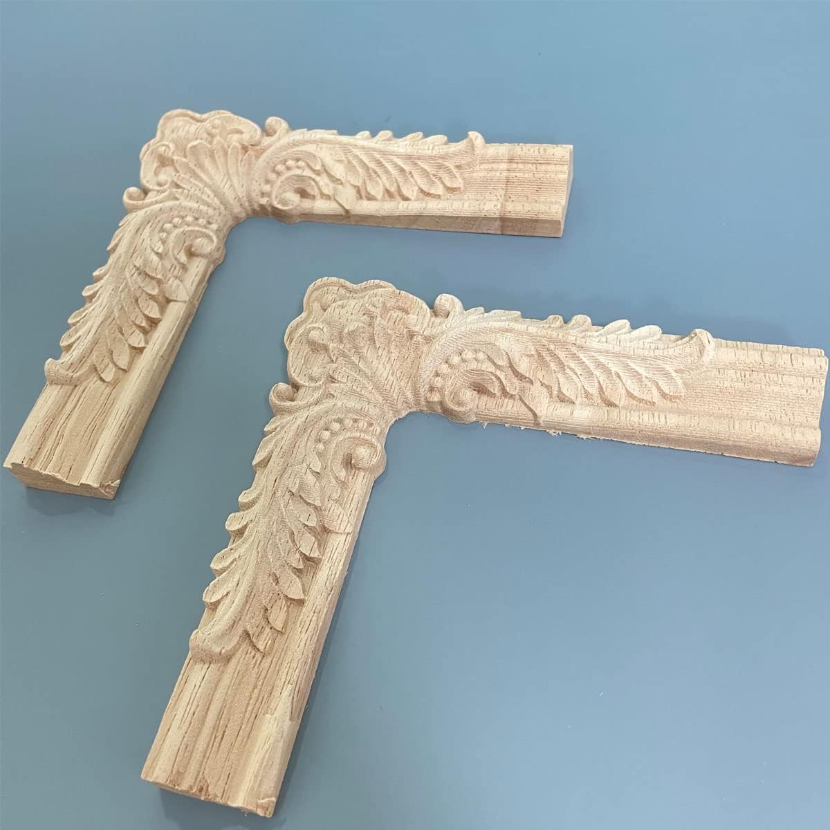 YOKIOU 4PCS 4.7 4.7in (4Corner4.7 4.7in) Decorative Wood Carved Corner Onlay Appliques * for Furniture Door Cabinet *
