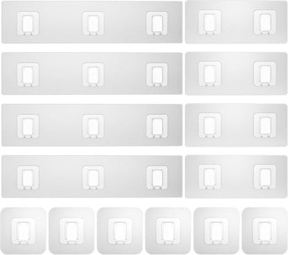 Lsnisni Shower Caddy Adhesive Strips - Waterproof Replacement Hooks for Bathroom & Kitchen Storage | 14 Pack, Clear