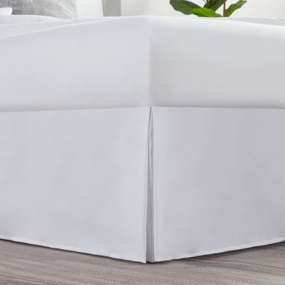Nestl White Bed Skirt Queen Size - 14 Inch Drop Brushed Microfiber, Hotel Quality Pleated & Fade Resistant