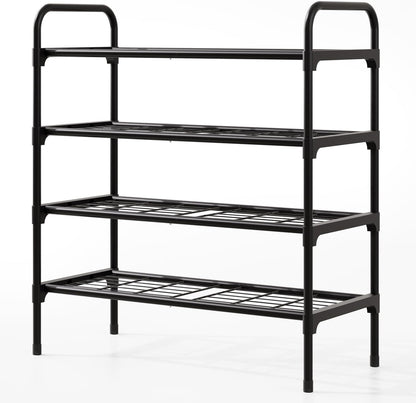 Tujurich 4-Tler Closet Shoe Rack Organlzer, Rustproof lron, Spaclous Shoe Storage Shelf for or Entryway, Fits Sneakers