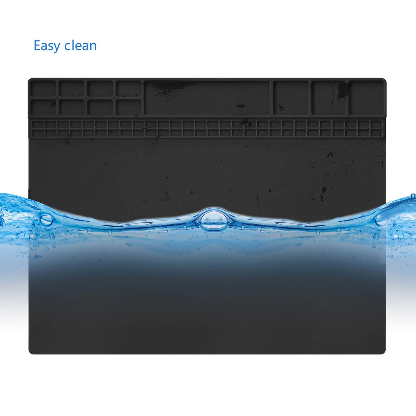 Handook Soldering Mat Silicone Repair Mat Heat Resistant 932°F Workbench Mat for Cellphone, Computer, PCB board Electronic Repair Mat for Soldering Station Iron Gun with Size 16 x 12 Inch (Black）