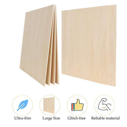 12 Pack Basswood Sheets 1/8 x 12 x 12 Inch Plywood Board, Thin Natural Unfinished Wood for Crafts, Hobby, Model Making, Wood Burning and Laser Projects
