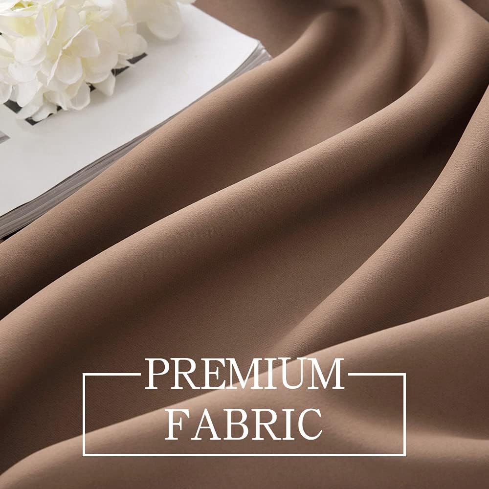 MIULEE Mocha Blackout Valance Thermal Insulated Rod Pocket Window Treatment Tiers Short Curtain 52 x 18 Inches 1 Panel,