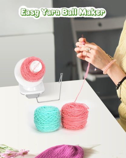 Light-Grey Yarn Winder for Crocheting - Hand-Cranked Yarn Ball Winder - Neat Yarn Cake Winder - Yarn Spinner Roller - Crochet and Knitting Accessories