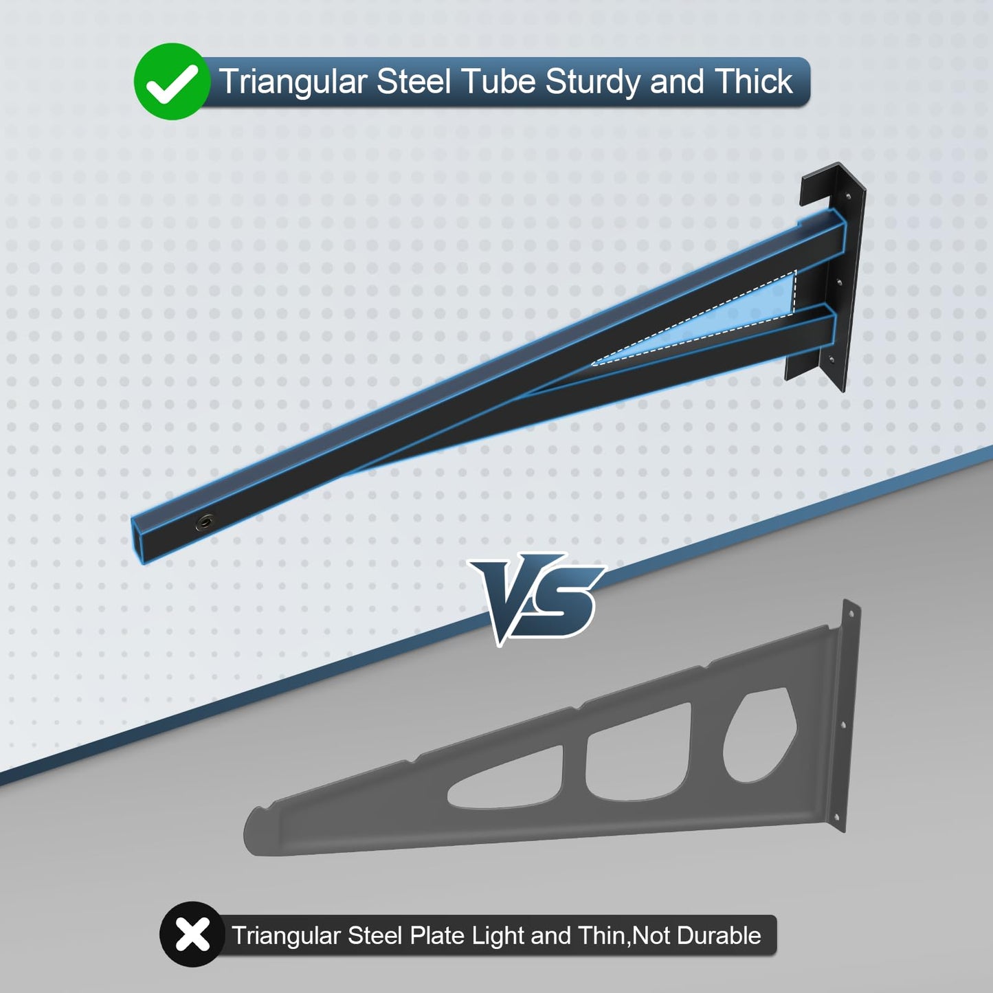 Jusgym 4 Pack Heavy Duty Garage Wall Shelving (1.5x4ft), 1400lbs Capacity Garage Shelving Wall Mounted, 18"x96"Garage Storage Rack Floating Shelves, Black