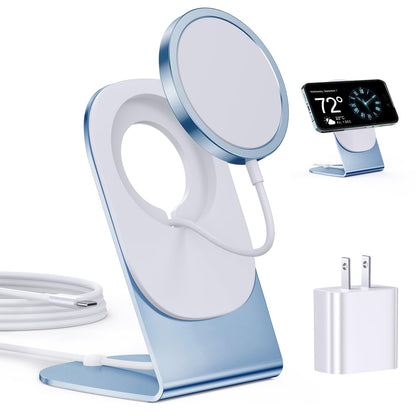 Magnetic Wireless Charger Mag-Safe Charger for iPhone 17/16/15/14/13/12 Series Convertible Magnet Wireless Charging Stand/Pad with 5ft Cable for iPhone and AirPods 2/3/Pro 2/Pro