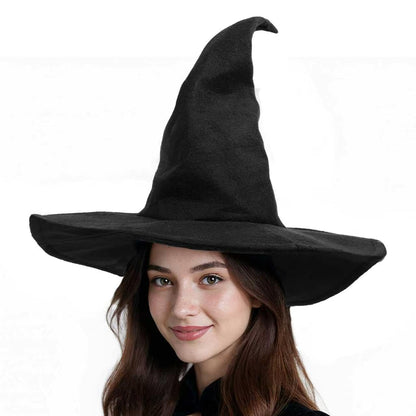 MiUWUU Black Witch Hat for Women Halloween Costume Cosplay Party Accessory Felt Material