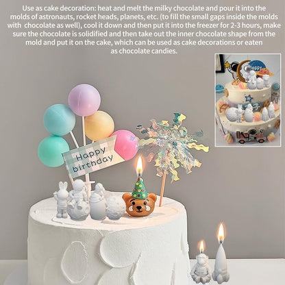 Space Planet Resin Molds Silicone，【4-Piece Set】 Epoxy Resin Space Astronaut Silicone molds,3D Resin Spaceballs Molds, Small Rocket Silicone Model, Space Rabbit DIY Gift Sets for Teens(【Kit 2】)