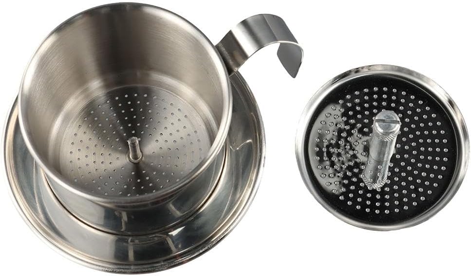 Stainless Steel Vietnamese Drip Coffee Filter Maker, Pot Infuser for Home, Office, Traveling