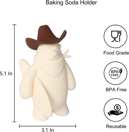 Baking Soda Holder for Fridge, Reusable Deodorant Container, 5.1x3.1 Inches (White-2 Pack)