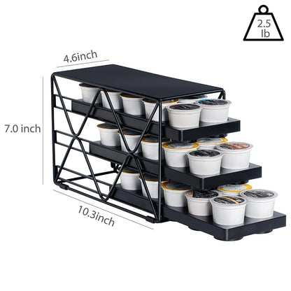 MEAERTON 3 Tier Coffee Pod Holder for KCup Organizer Save Space Countertop Kitchen(30 Pods )