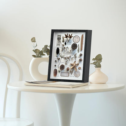 Shadow Box Frame 8x10 - 3 Pack Wood Deep Shadowbox with Glass Shadow Boxes Display Cases Suitable for Photos, Dried Flowers, Handicrafts Picture Frames for Wall (Black)
