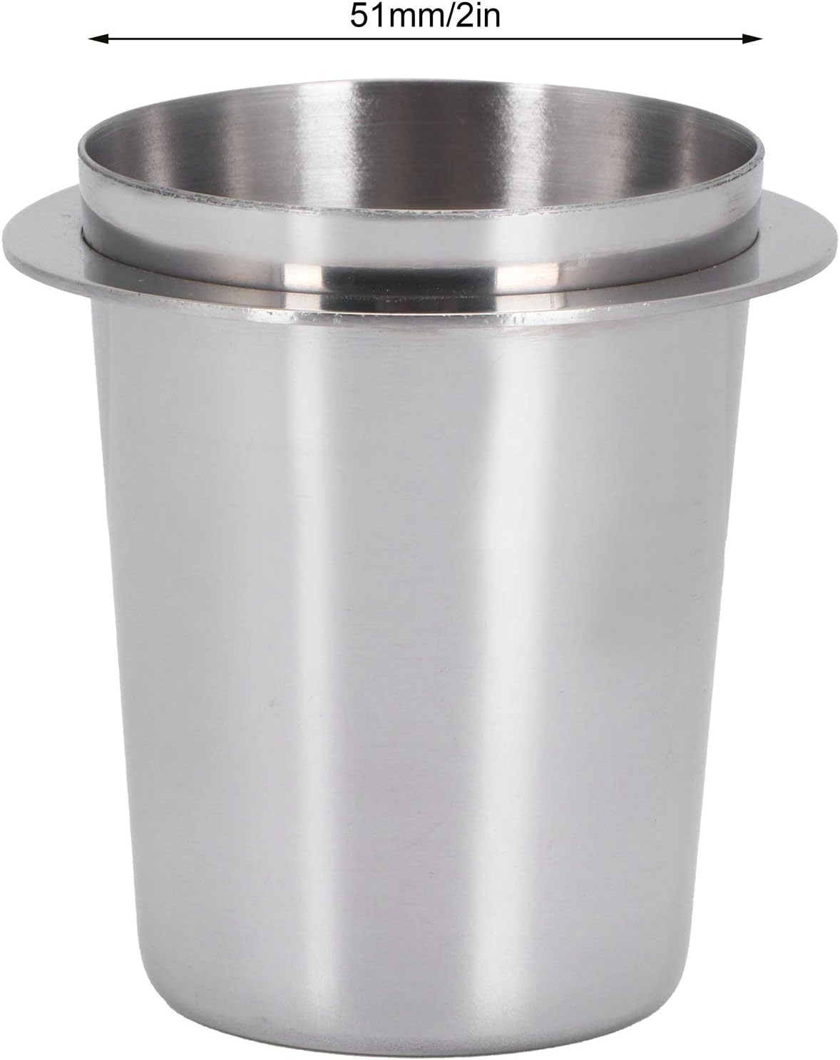 Coffee Dosing Cup, 51mm Stainless Steel Mug for Coffee Machine Handle, Coffee Powder Feeder for Milk Tea Shops, Homes,