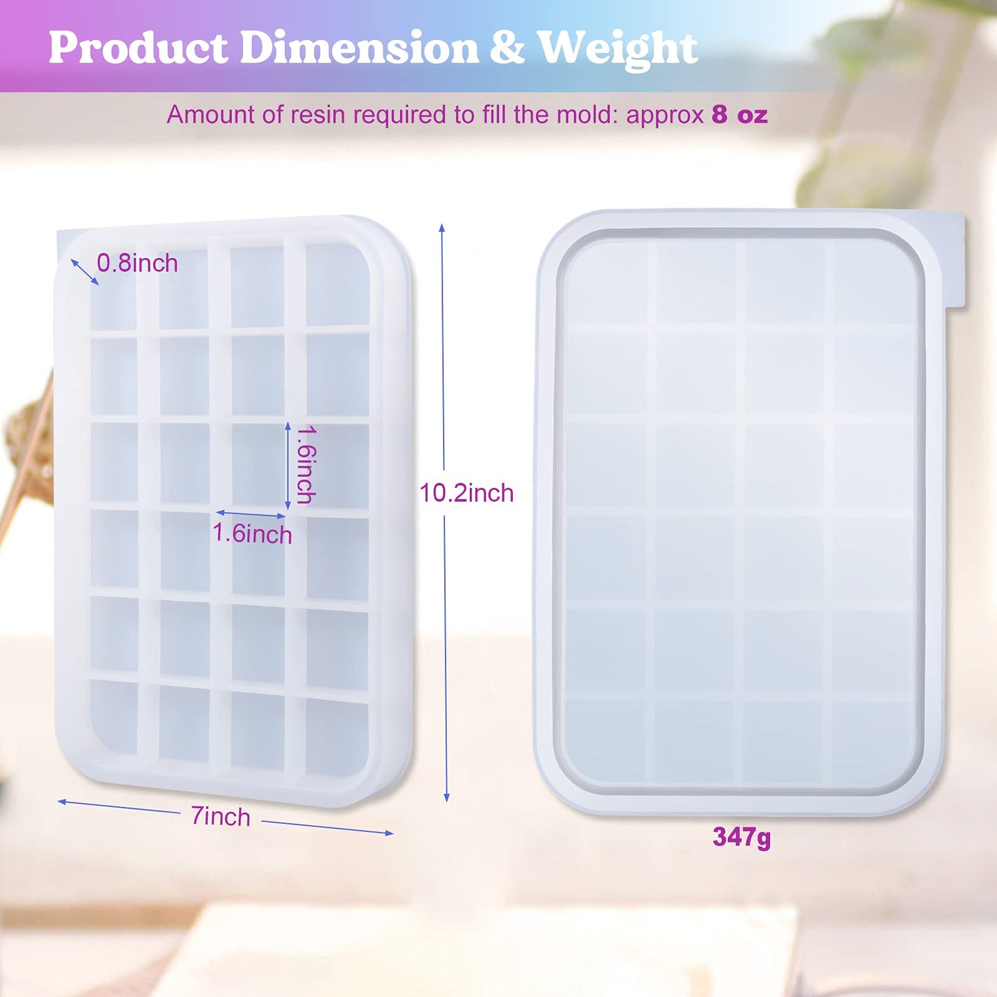 LET'S RESIN Resin Tray Mold,Rectangle Rolling Tray Molds for Resin,Sturdy Silicone Tray Moulds with Edges,Large Rolling Tray Molds for Epoxy Casting,DIY Jewelry Holder,Home Decoration