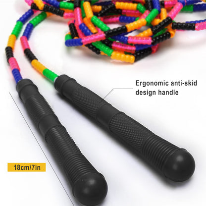 Coolrunner 16 FT Long Jump Rope(2 PACK), Double Dutch Jump Ropes, Soft Beaded Skipping for Kids Adults, Plastic Segmented Long Enough for 4-5 Jumpers