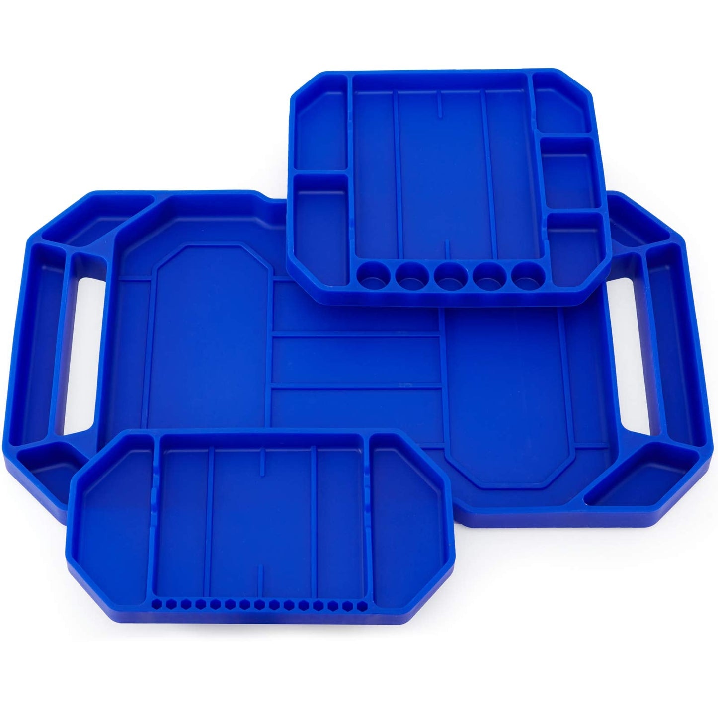 Aocoom 3pcs Large Non-Slip Flexible Silicone Tool Tray, Mechanic Tool Mat, Tool Organizer, Tool Storage, Tool Holder, Grip Mats, No Magnets, Christmas Day Gift for Men, Father’s Day Gift