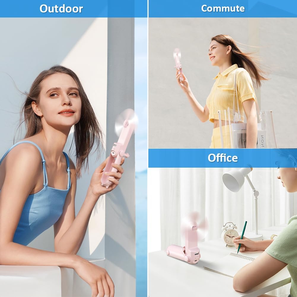 LifePlus Air Cooler - 3 IN 1 Handheld Fan, Personal Fan, Small Pocket Fan, Portable Desk Fan, Speed Adjustable