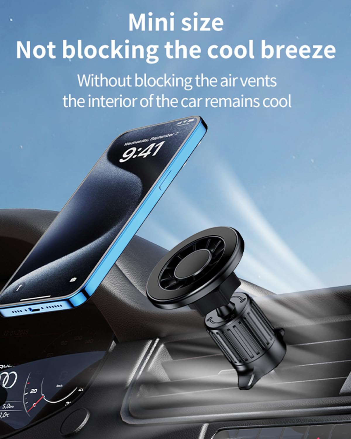 Vent Phone Mount for Car, Magnetic with Car Phone Holder, Case-Friendly & Secure Fit Black