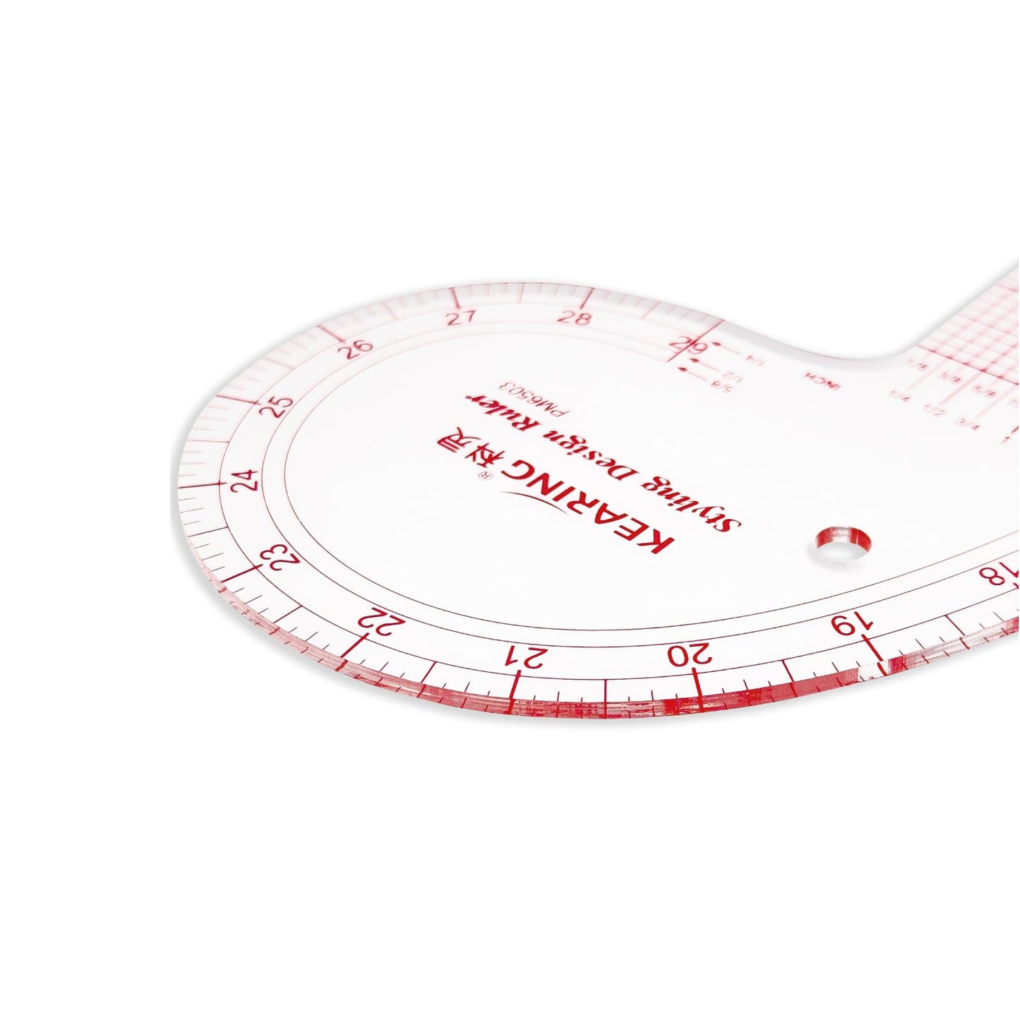 KEARING 29" Curve & 16" Straight Styling Design Marking Ruler, Clear Acrylic Hip French Curve Ruler Vary Form Curve Ruler for Sewing Pattern Making, 4 Rulers in 1 Transparent Fashion Designer's Ruler