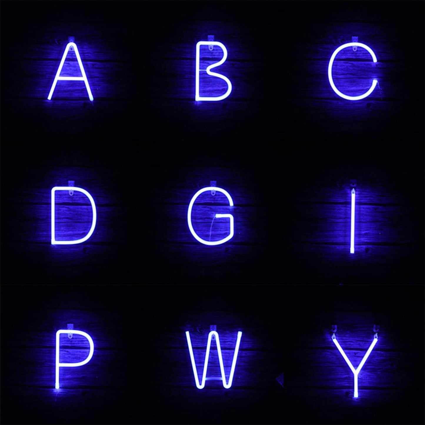 ENUOLI LED Letter Neon Sign Lights Alphabet Letter Marquee Signs Neon Night Lights Battery and USB Operated Neon Letters Neon Words Wall Lights for Christmas Birthday Wedding Party Bar Bedroom (P)