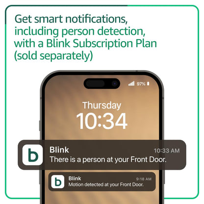 Blink Video Doorbell (newest model) – Head-to-toe HD view, two-year battery life, and simple setup. Required Sync Module not included – Add-On (Black)