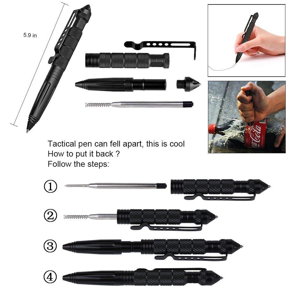 JINAGER Survival Gear Kits Outdoor Survival Gear Tool for Trip,with Fire Starter, Whistle, Wood Cutter, Tactical Pen for Camping, Hiking, Climbing for Wilderness/Trip/Cars/Hiking/Camping