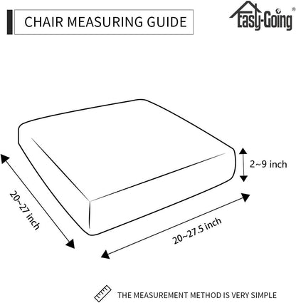 Easy-Going Black Stretch Chair Cushion Cover, Sofa Cushion Furniture Protector, Soft Flexibility with Elastic Bottom