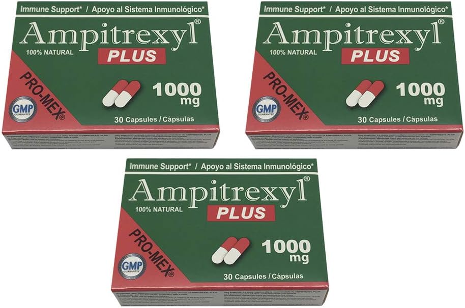 ProMex Immune Immune 1000 30 Pack 3 Ampitrexyl Plus. All-Natural Herb Based Support and Dietary Supplement. Boosts
