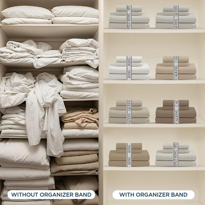 Therapedic 100% Egyptian Cotton Queen 6-Piece Sheet Set – Naturally Cooling & Breathable Sateen, Preshrunk Garment Wash, 16" Deep Pocket Fitted Sheet, Bonus Pillowcases, Soft & Durable - Fog