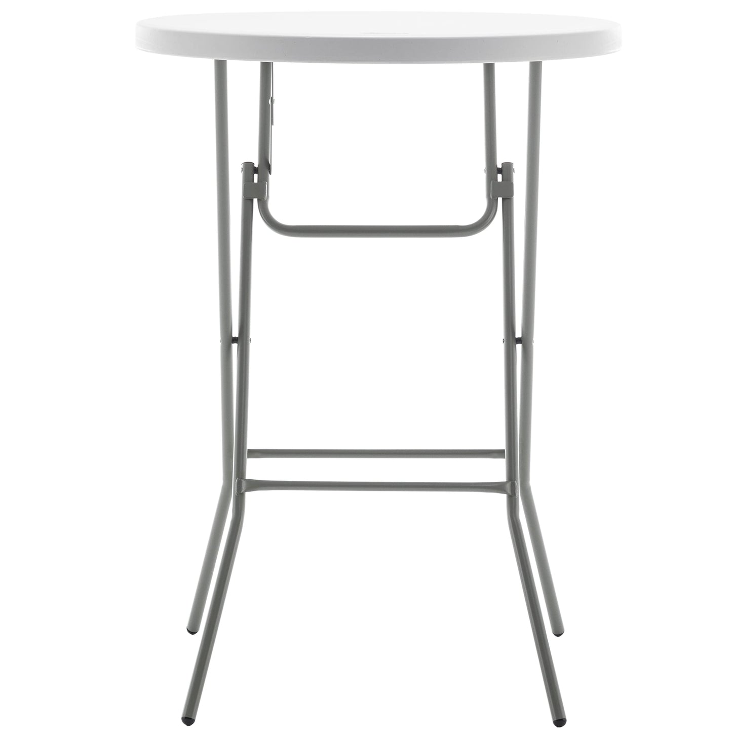 BTEXPERT White 32" Round 43" Bar Height Granite Folding Commercial Portable Banquet Card Plastic Coffee Dining Table for Wedding Party Coffee Event Home Kitchen Indoor Outdoor Set of 10