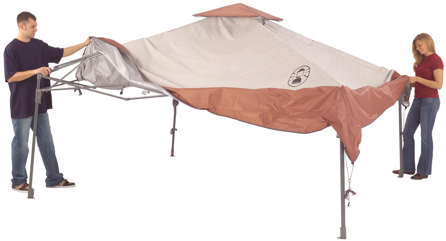 Coleman 13x13ft Instant Canopy Sun Shelter, Portable Shade Tent Sets Up in 3 Minutes, Vented Roof for Airflow & UPF 50+ Sun Protection, Great for Beach, Park, Tailgating, Camping, Backyard & More