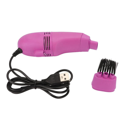 Mini Nail Dust Vacuum Cleaner, Desktop Vacuum with Large Suction Brush Head for Crumbs (Blue)