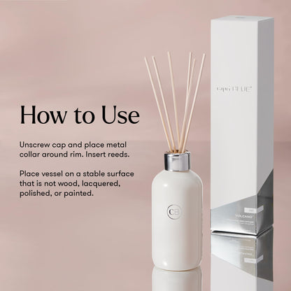 Capri Blue Volcano Reed Diffuser Set - Includes Reeds, Fragrance Oil, and Glass Bottle - Luxury Scented Reed Diffusers for Home Decor - Room Fresheners - White (8 fl oz)