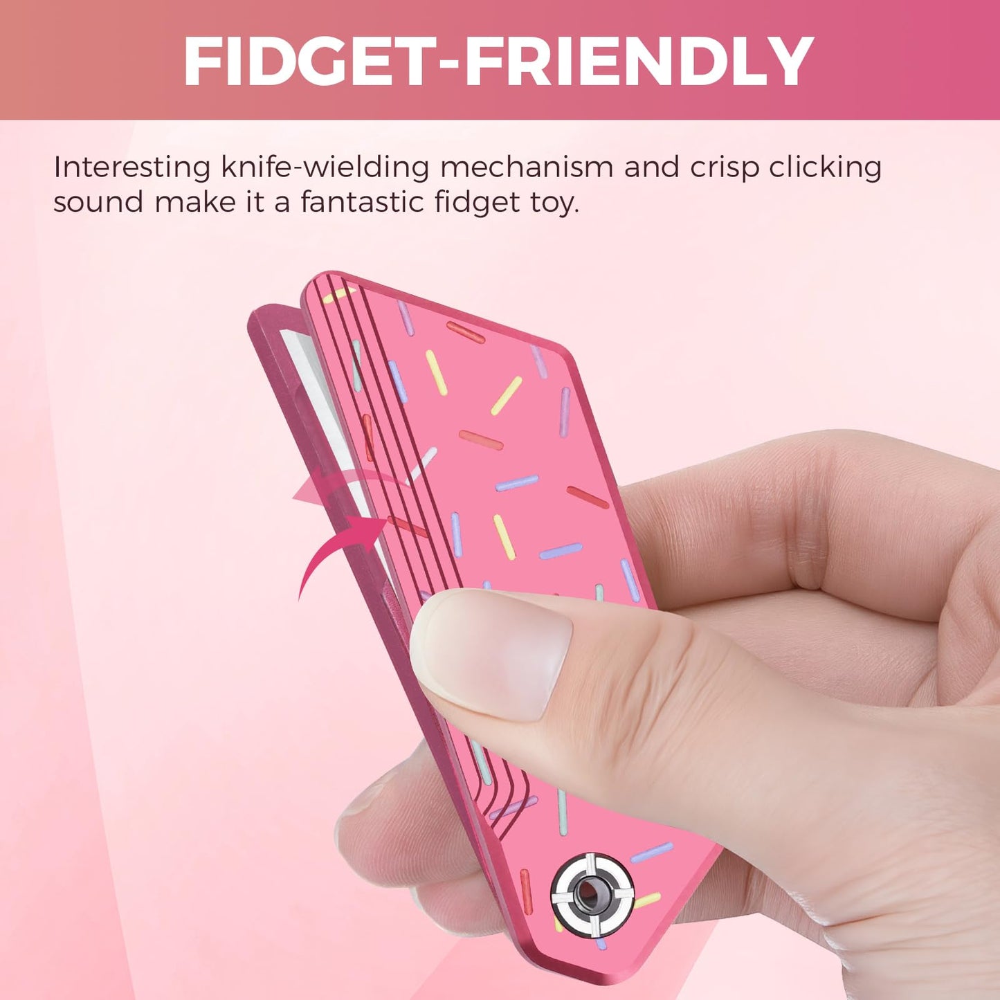 EDC Utility Knife, Mini Pocket Knife for Women Lightweight, Keychain Box Cutter Fidget Knives, Quick Change Retractable,With 10Pcs Blades Replacement