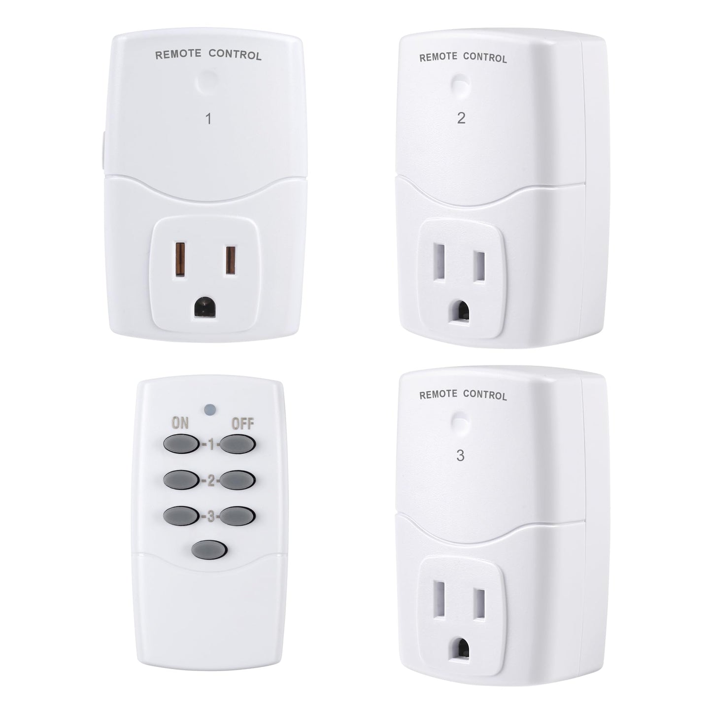BN-LINK Mini Wireless Remote Control Outlet Switch Power Plug in for Household Appliances, Wireless Remote Light Switch, LED Light Bulbs, White (2 Remotes + 5 Outlets) 1250W/10A