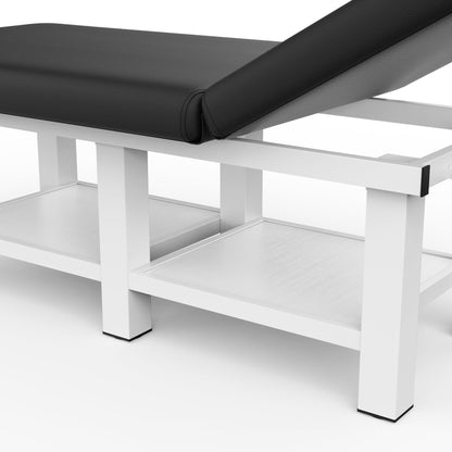 pouseayar Stationary Massage Table, 75”L 31.5''W Heavy Duty Esthetician Bed, 800LBS Metal Frame PU Leather Physical Therapy Table Spa Lash Bed Professional Equipment (Black)
