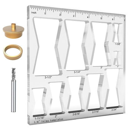 10 in 1 Router Templates for Woodworking,Butterfly Inlay Template,Wood Bowtie Router Templates Jig Bowtie Inlay Kit for Precise,Cuts Butterfly Inlay Template Decorative