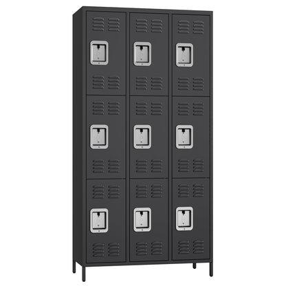GAOMON 9 Doors Employee Lockers for Office, Metal Sorage Locker Combination, Lockable Employees Metal Locker with Door, Industrial Storage Lockers for Home, School, Gym (9 Doors)