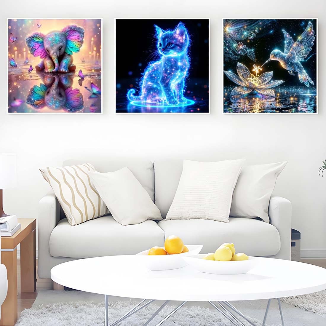 4 Pack Diamond Art Kits for Adults,5D Hummingbird Diamond Painting Kits for Beginnes Animal Diamond Art Diamond Painting Kit for Adults,DIY Full Drill Painting Kit For Home Wall Decor14X14inch