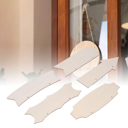 Unfinished Hanging Wood Sign, 10Pcs Wooden Arrows for Crafts Wooden Sign with Rope Blank Hanging Decorative Woodens Plaque for Crafts