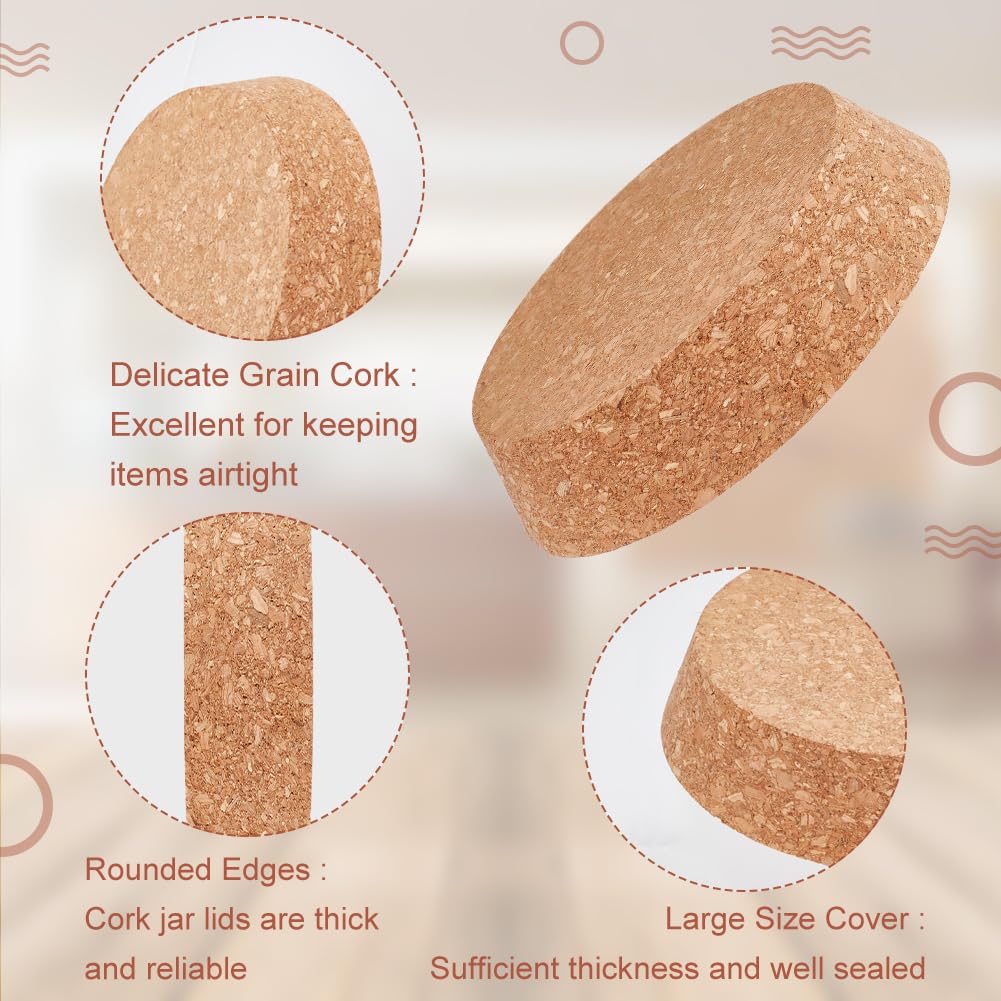 OLYCRAFT 2 Pcs Large Cork Stoppers 5.5~4.7 inch Tapered Cork Plugs Wood Corks Lids Bottle Lids Stoppers Wine Bottle Stoppers Wood Jar Corks for Kitchen Wedding Favor Canning - 3cm Thick